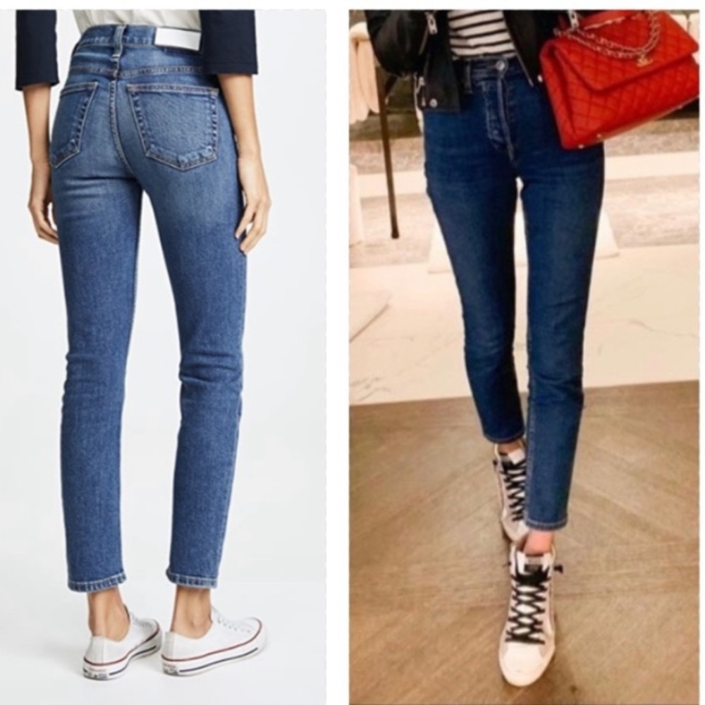 🔥🔥🔥 Re/done High Rise Ankle Crop Jeans, mid 70s, Size 27